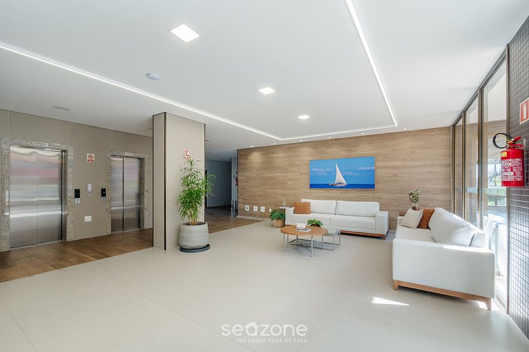 Conforto. c/ vista mar em Cond. c/ piscina EDF1007