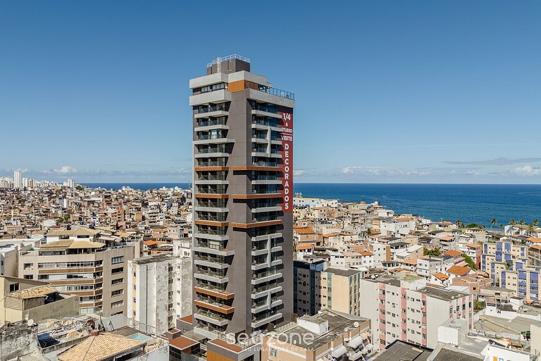Conforto. c/ vista mar em Cond. c/ piscina EDF1007