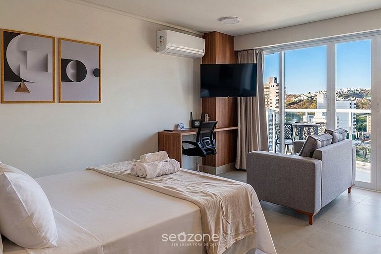 Studio em Cond. c/ Piscina e Academia MSU1201