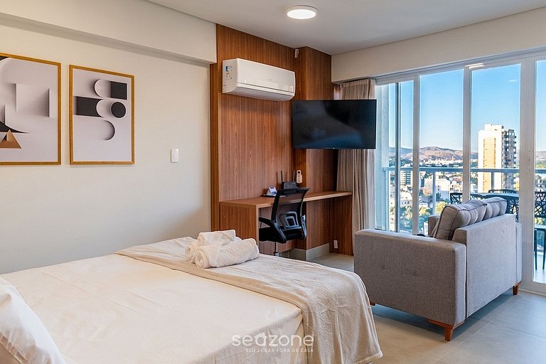 Studio c/ Varanda em Cond. c/ Piscina MSU1205