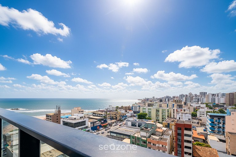 Apto. c/ varanda em Cond. a 270m da Praia HSA0709