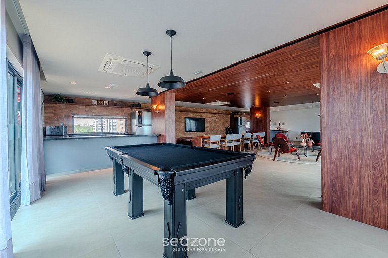 Studio c/ Varanda e Vista Mar em Cond. ARU1017