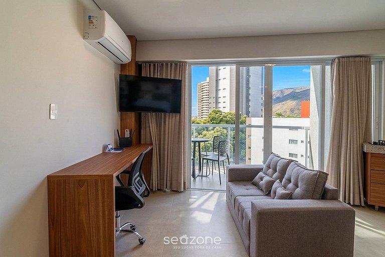 Estudio c/ Balcón en Condo. c/ Piscina MSU0306