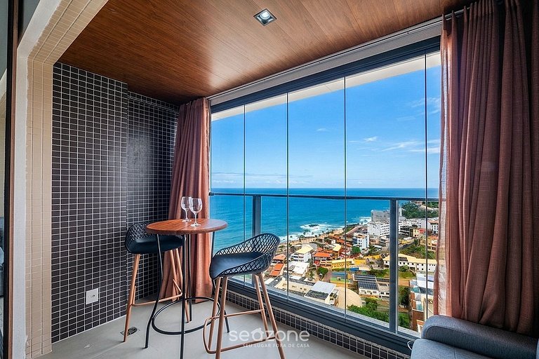 Studio em condomínio a 260 metros da praia BEA1807. Piscina