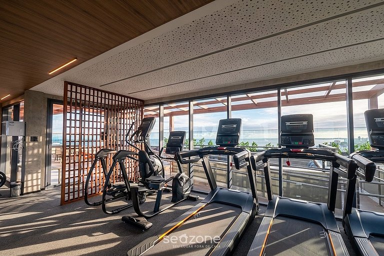 Studio em condomínio a 260 metros da praia BEA1807. Piscina