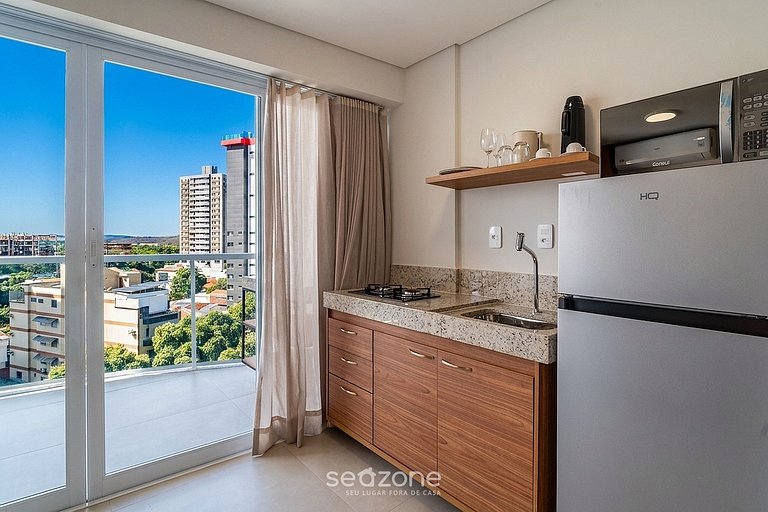 Estudio c/ Balcón en Condo. c/ Piscina MSU0604