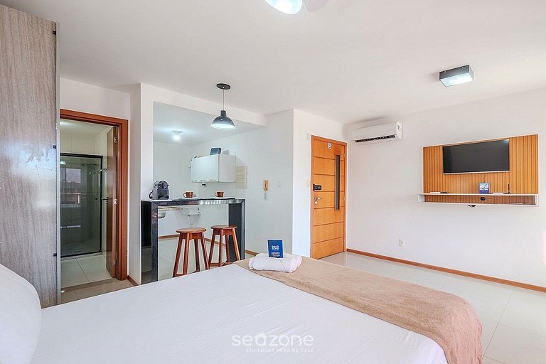 Studio c/ Varanda em Cond. c/ Piscina SEV0406