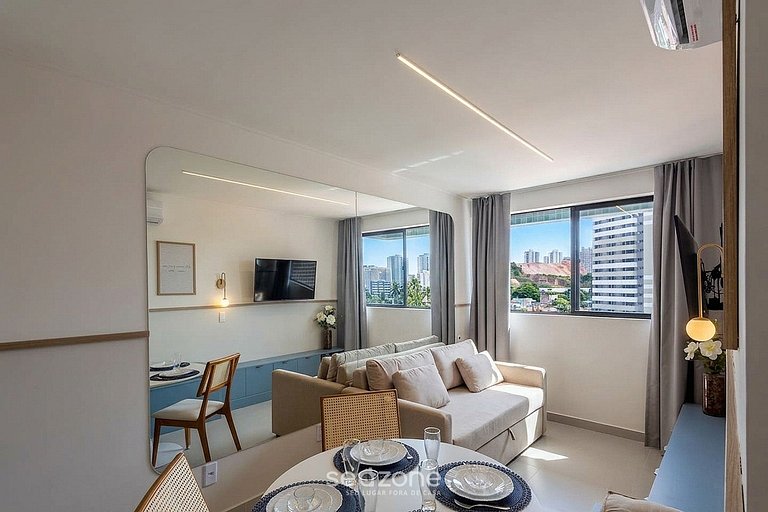 Apt c/ vista da cidade a 150m da praia LOE0315