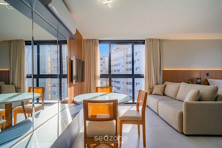 Studio em Cond. c/ Piscina e Vista Cid. OGD0804