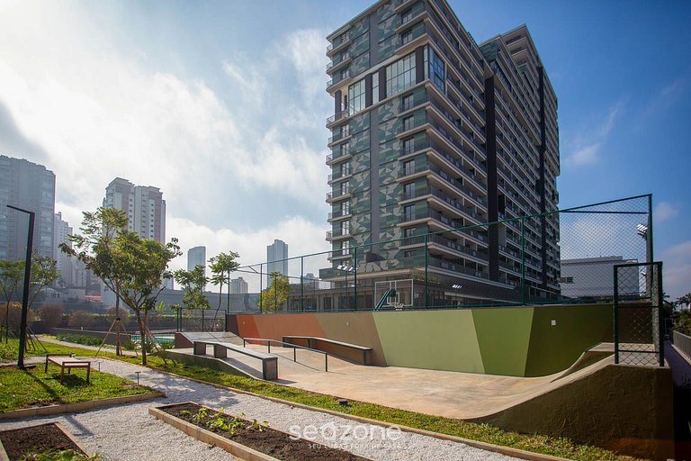 Varanda e vista da cidade próx. ao shopping AET623
