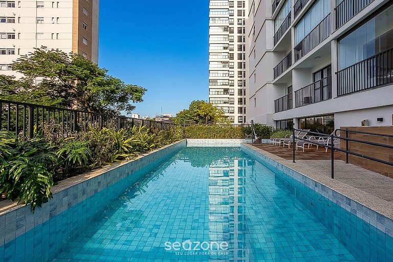 Studio em Cond. c/ Piscina e Vista Cid. SBU0404
