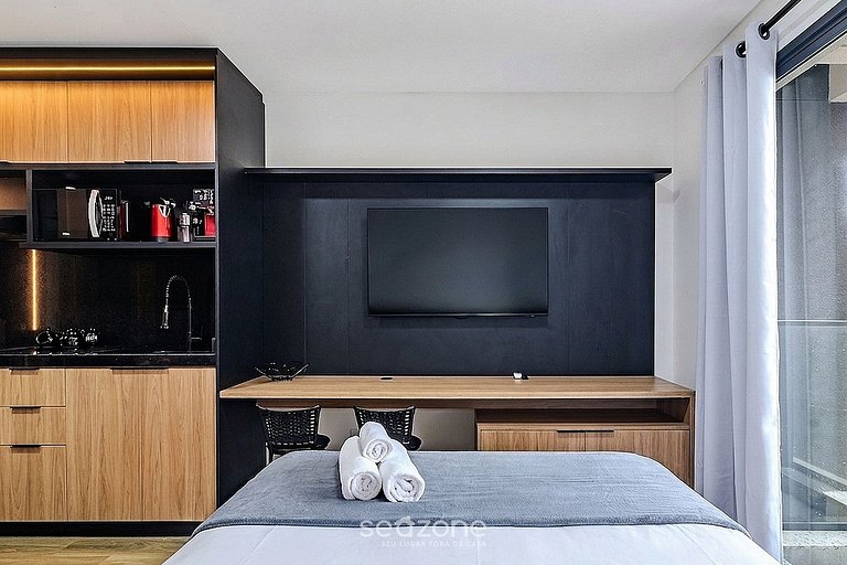 Studio c/ Varanda em Cond. c/ Piscina PSO0408