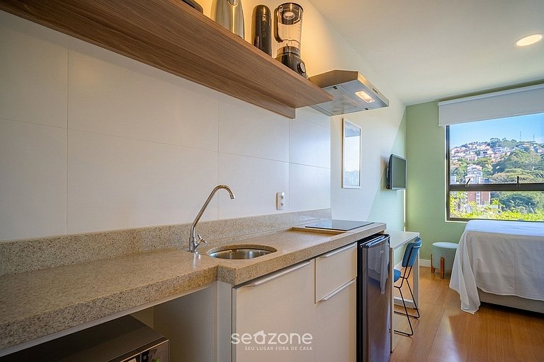Studio em Cond. c/ Vista Cid. e Garagem PCA0403
