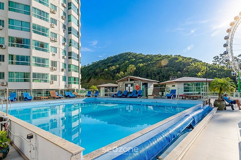 Studio em Cond. c/ Piscina e Vista Cid. INT1812