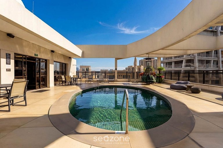 Studio c/ Varanda em Cond. c/ Piscina CLT0303