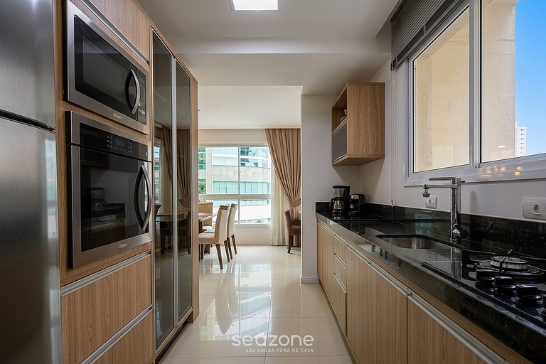 Apto. c/ Varanda e churrasq. a 390m Praia PEI0601