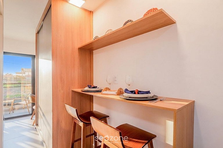 Studio em Cond. c/ Piscina a 720m Praia CLF0143