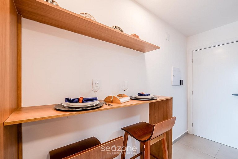 Studio em Cond. c/ Piscina a 720m Praia CLF0143