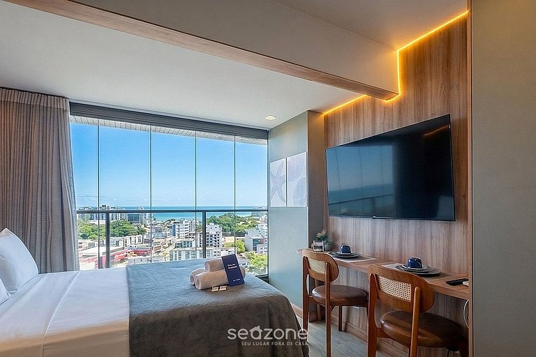 Studio em Cond. c/ Piscina e Vista Mar EDF0907