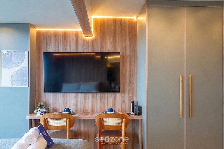 Studio em Cond. c/ Piscina e Vista Mar EDF0907