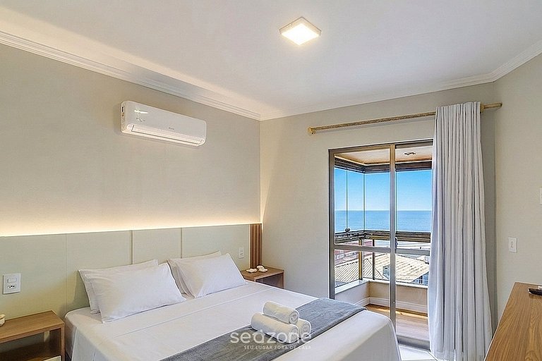 Apto. c/ Churrasq. e Vista Mar a 70m Praia EM0302