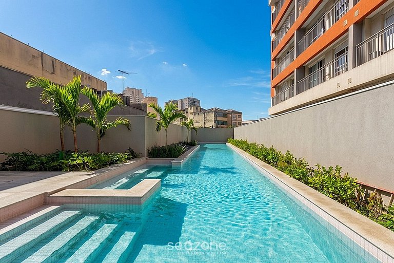 Studio em Cond. c/ Piscina e Vista Cid. OPL0909