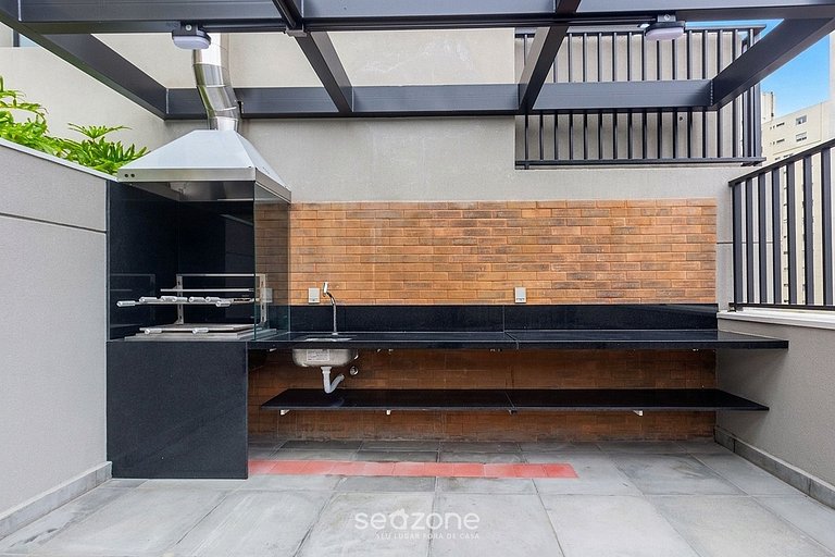 Studio em Cond. c/ Piscina e Vista Cid. OPL0909
