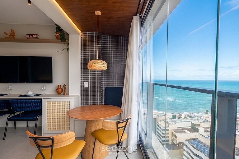 Studio em Cond. c/ Piscina e Vista Mar BEA1509