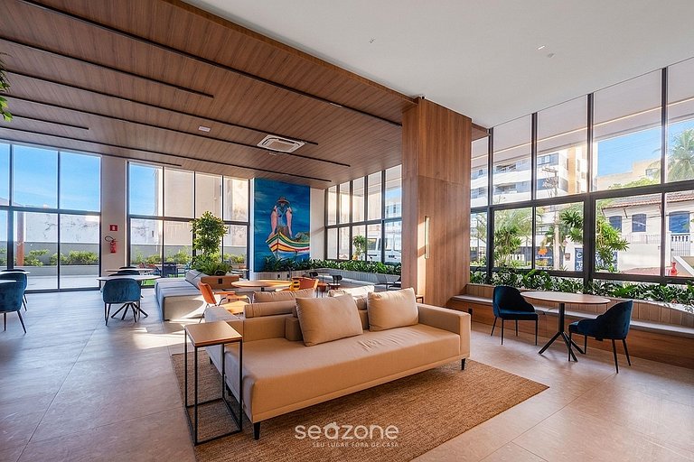 Studio em Cond. c/ Piscina e Vista Mar BEA1509