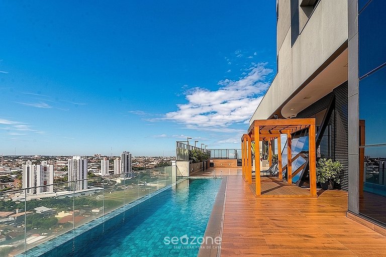 Studio em Cond. c/ Piscina e Vista Cid. VEO0507