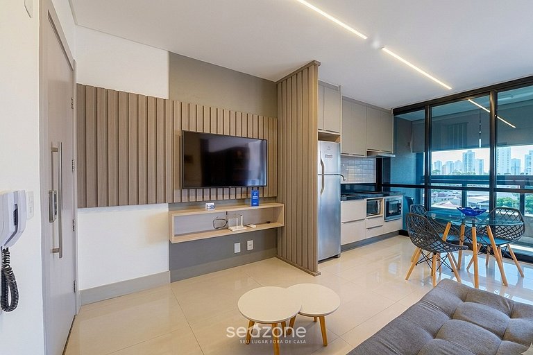 Studio em Cond. c/ Piscina e Vista Cid. VEO0507