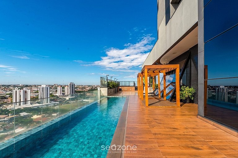 Studio em Cond. c/ Piscina e Vista Cid. VEO0507