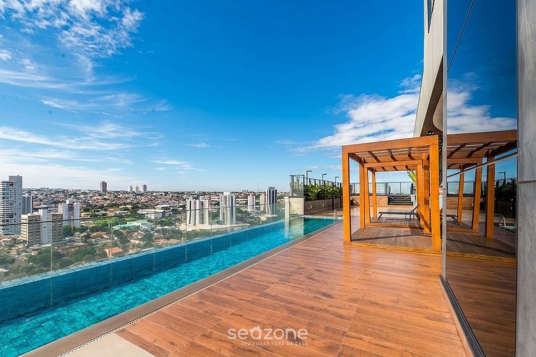 Studio em Cond. c/ Piscina e Vista Cid. VEO0507