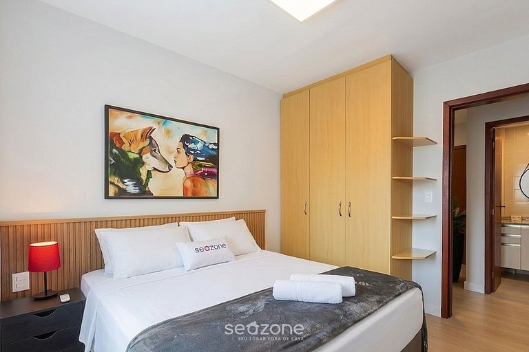 Apto. c/ vista al Mar y Playa a 480m Pl. EVZ1201