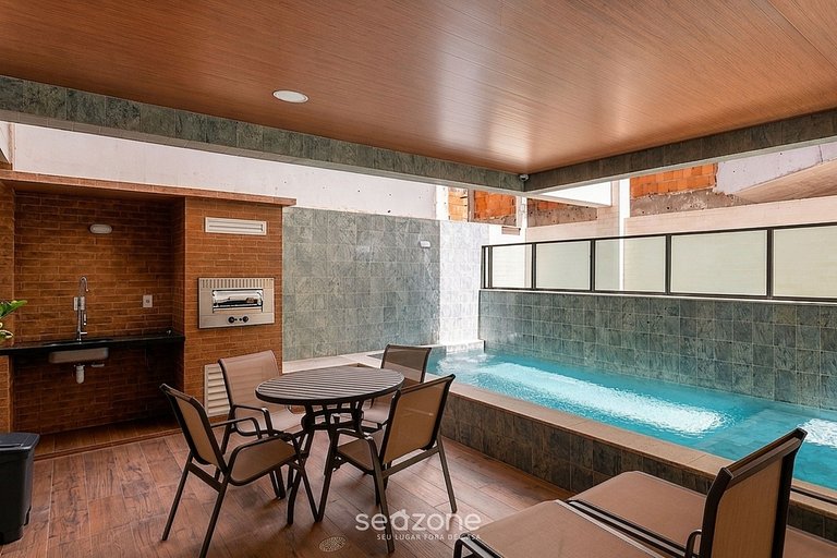 Apto. em Cond. c/ Piscina a 140m da Praia JLS0608