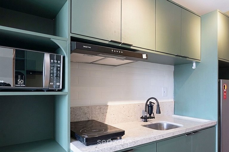 Studio c/ Vista p/ Mar a 830m da Praia JDN1016