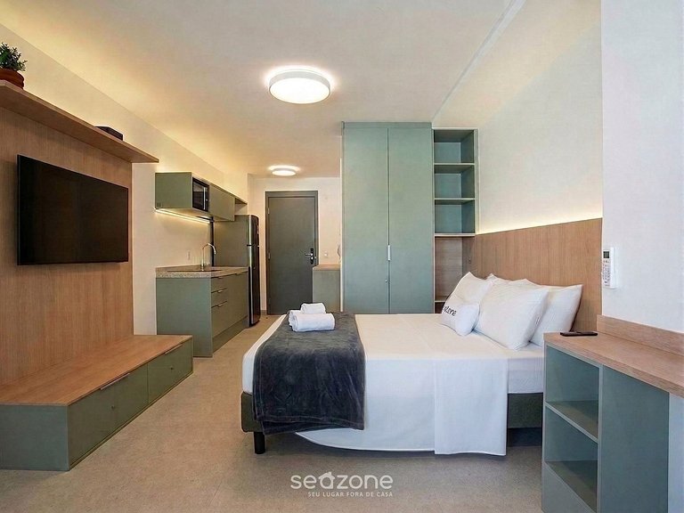 Studio em Cond. c/ Piscina e Vista Cid. GPE0011
