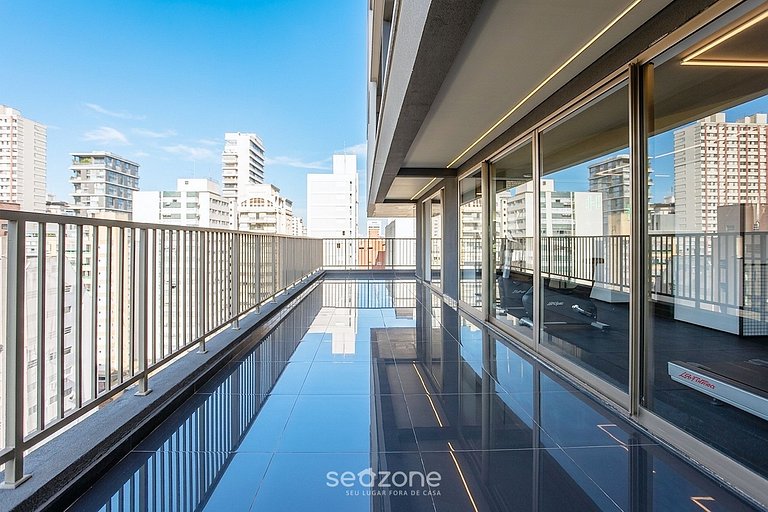 Studio em Cond. c/ Piscina e Vista Cid. VNM2006