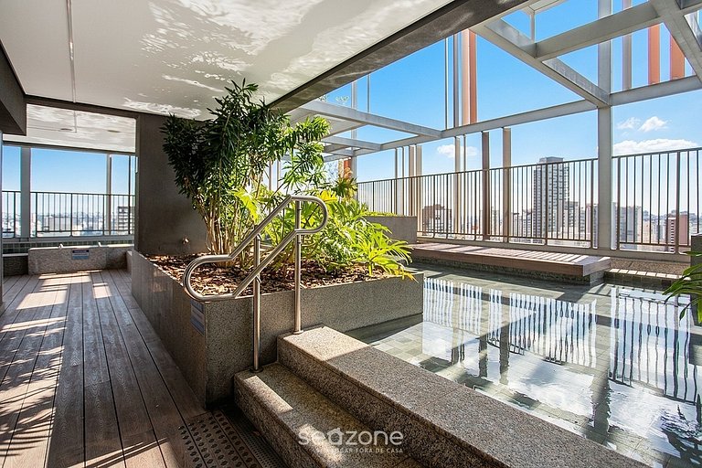 Studio em Cond. c/ Piscina e Vista Cid. VNM2006