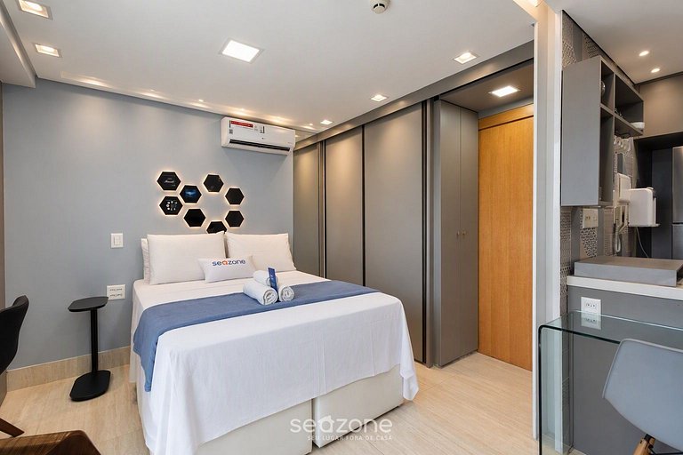 Studio em Cond. c/ Piscina e Vista Cid. VPL0316