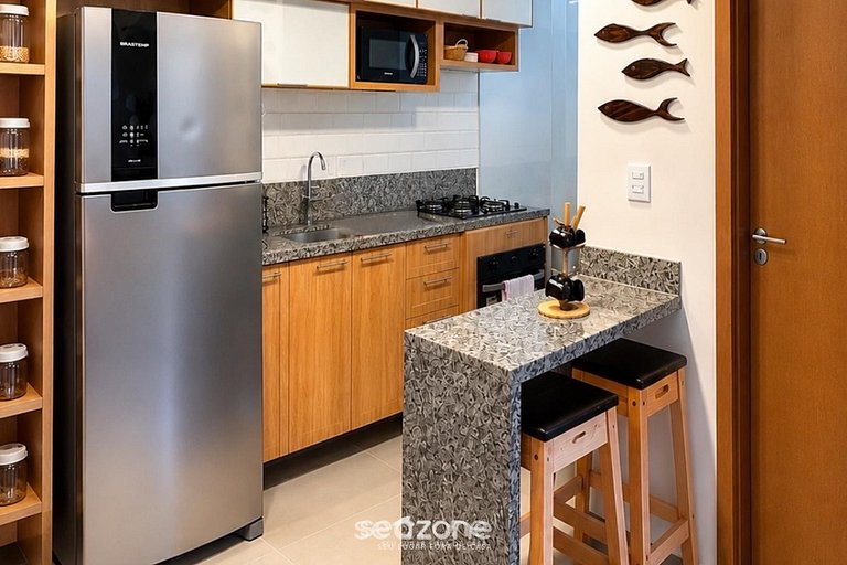 Studio c/ vista al Mar en Condo. c/ Pisc. SBB0002