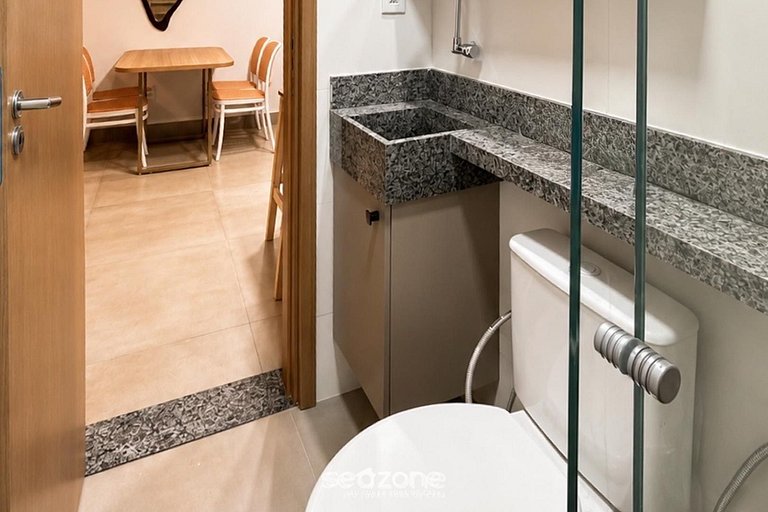 Studio c/ vista al Mar en Condo. c/ Pisc. SBB0002