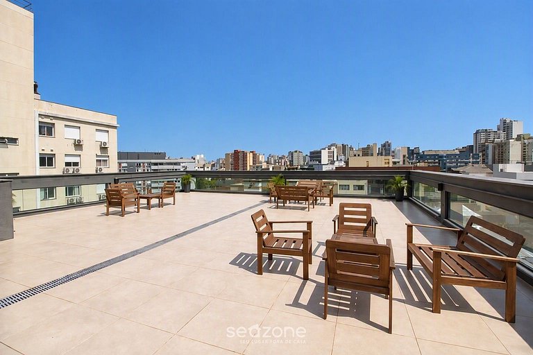 Studio em Cond. c/ Piscina e Vista Cid. TBF0609