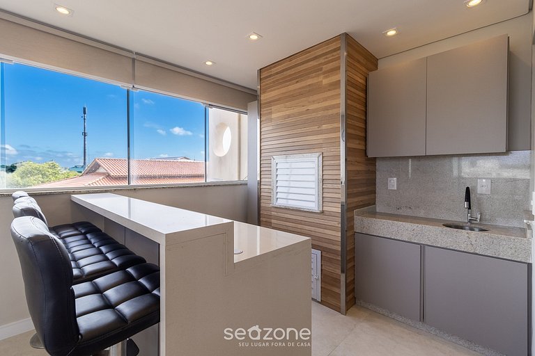 Apartamento c/ área gourmet 240m da Praia CAC0301