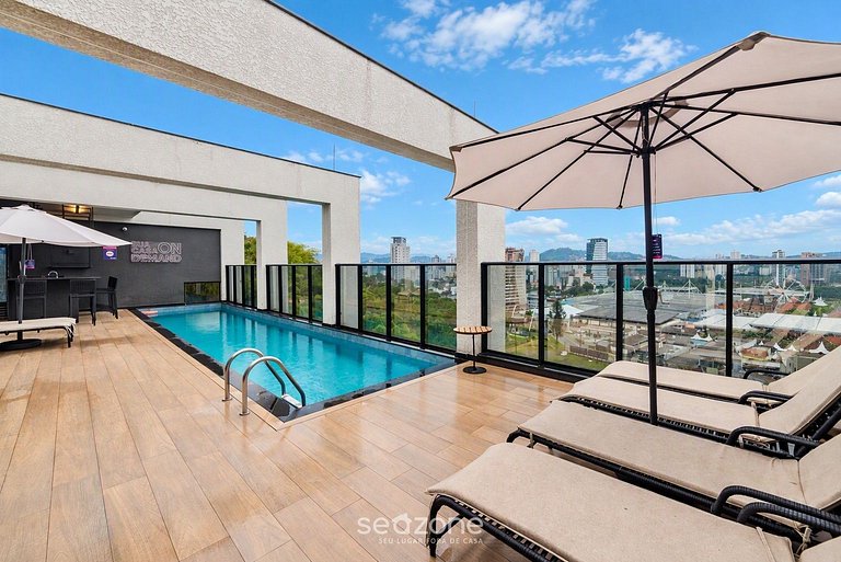 Studio em Cond. c/ Piscina e Vista Cid. VLF0607