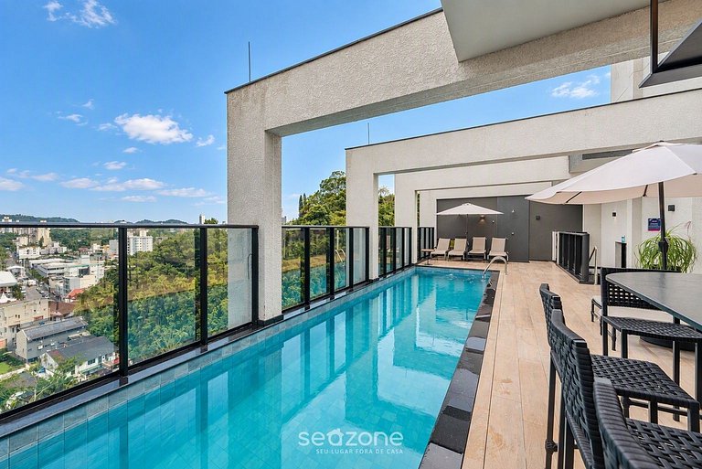 Studio em Cond. c/ Piscina e Vista Cid. VLF0607