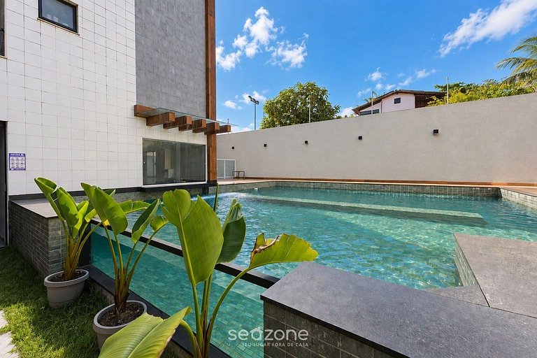 Apto. c/ vista Mar em Cond. c/ Piscina QST0302