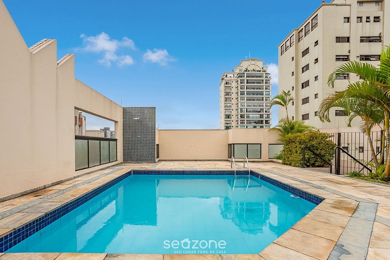 Apto 1Qto c/ piscina 600m do metro Moema/SP NPZ093