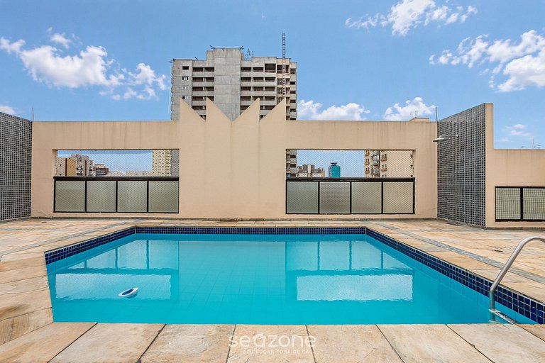 Apto 1Qto c/ piscina 600m do metro Moema/SP NPZ093