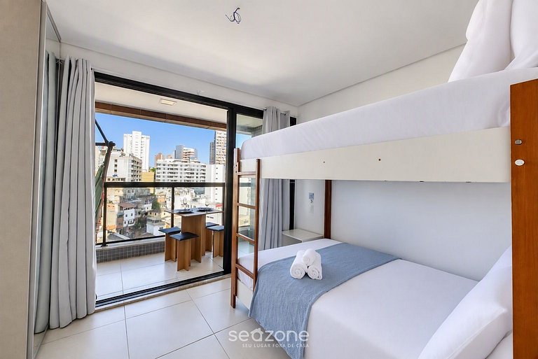 Studio em Cond. c/ Piscina a 410m Praia BPM0703